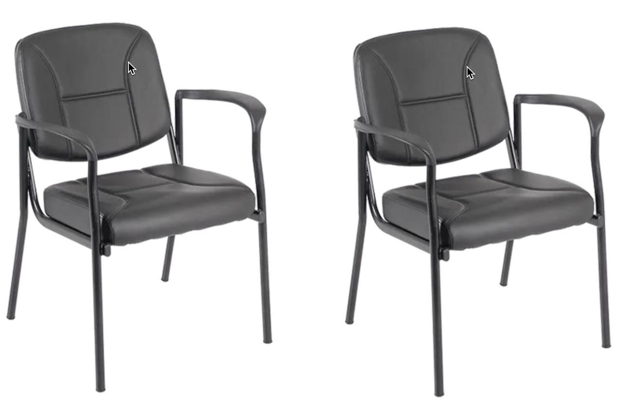 Eurotech Seating Dakota Series Black Vinyl Guest Chair VS8012 (2 Pack!)