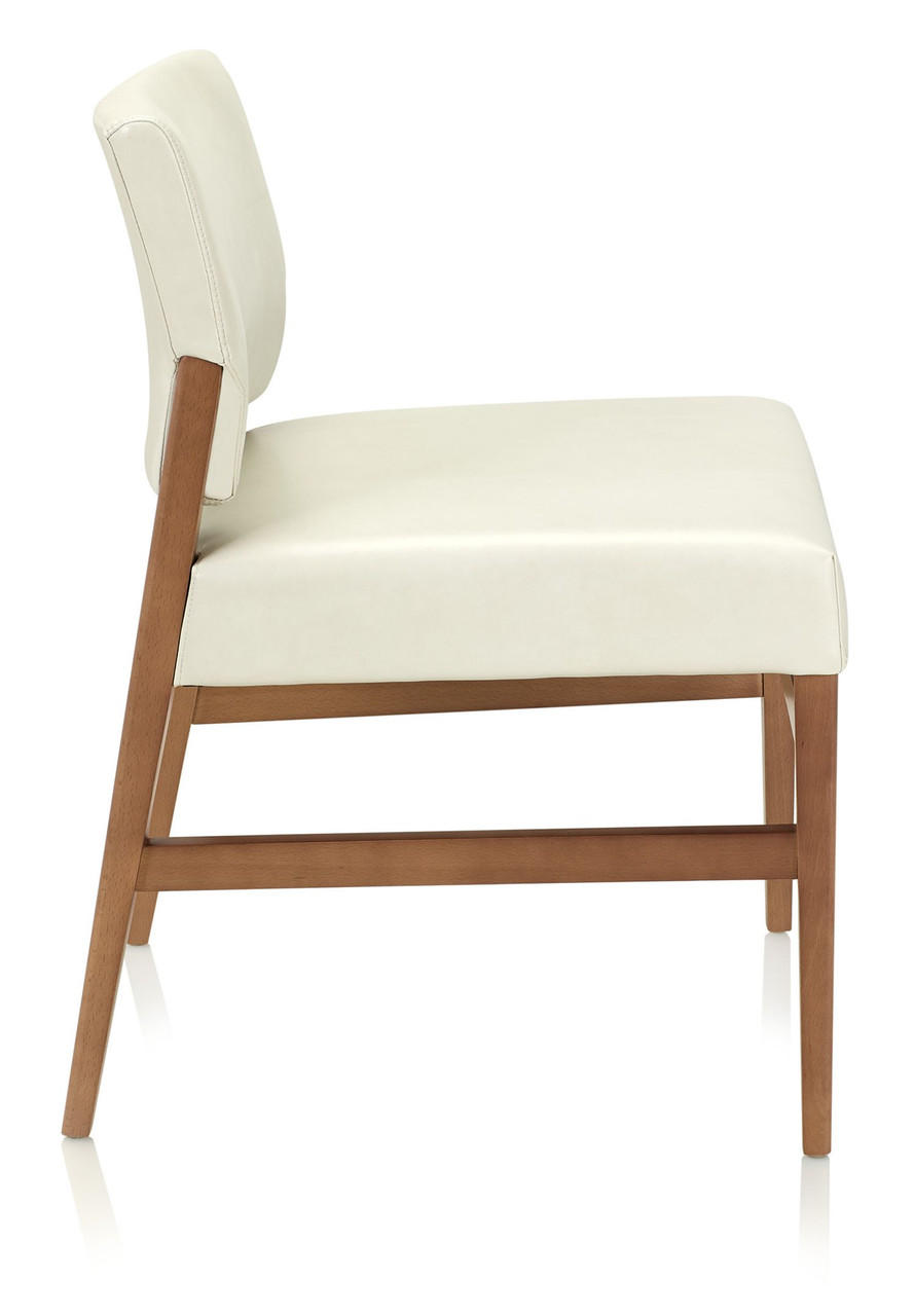 KI Furniture and Seating KI Affina Armless Leather and Wood Guest Chair 