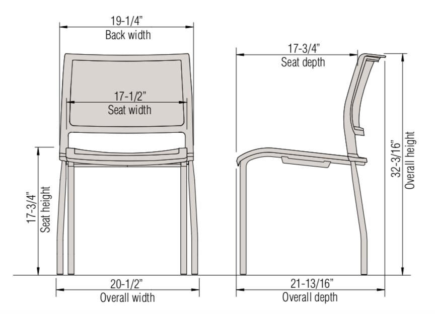 KI Furniture and Seating KI Opt4 Poly Back Stack Chair with Mesh Seat 