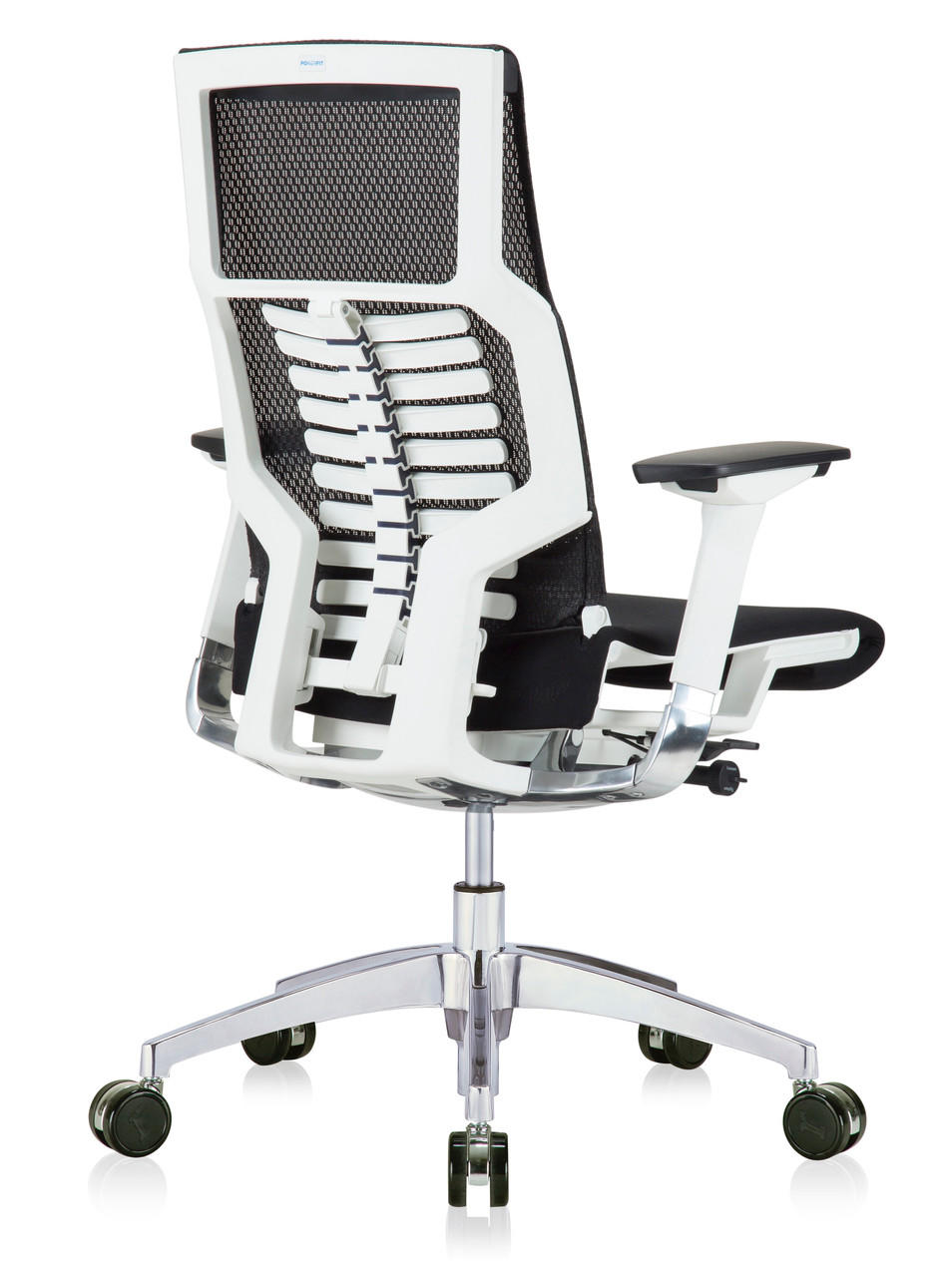 Eurotech Seating Eurotech Powerfit Mesh Chair with Fabric Seat and White Frame