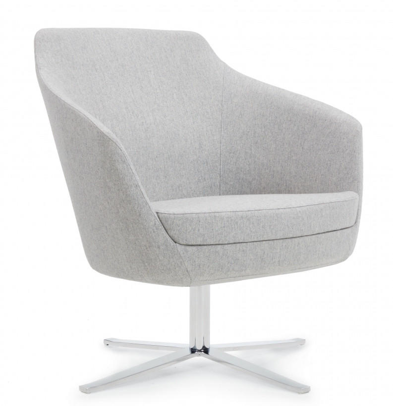 Global Drift Low Back Lounge Chair with Chrome Swivel Base