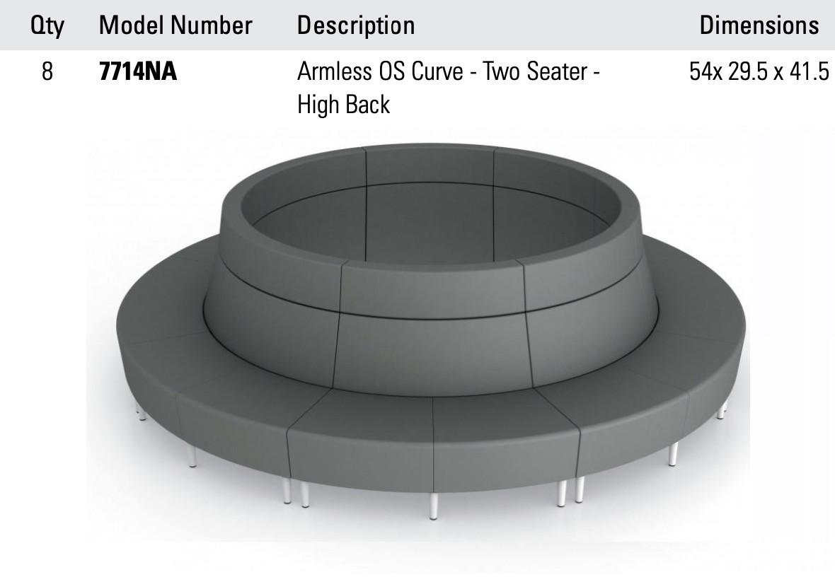 Global Total Office Global River Modular Circular Lounge Seating Configuration 