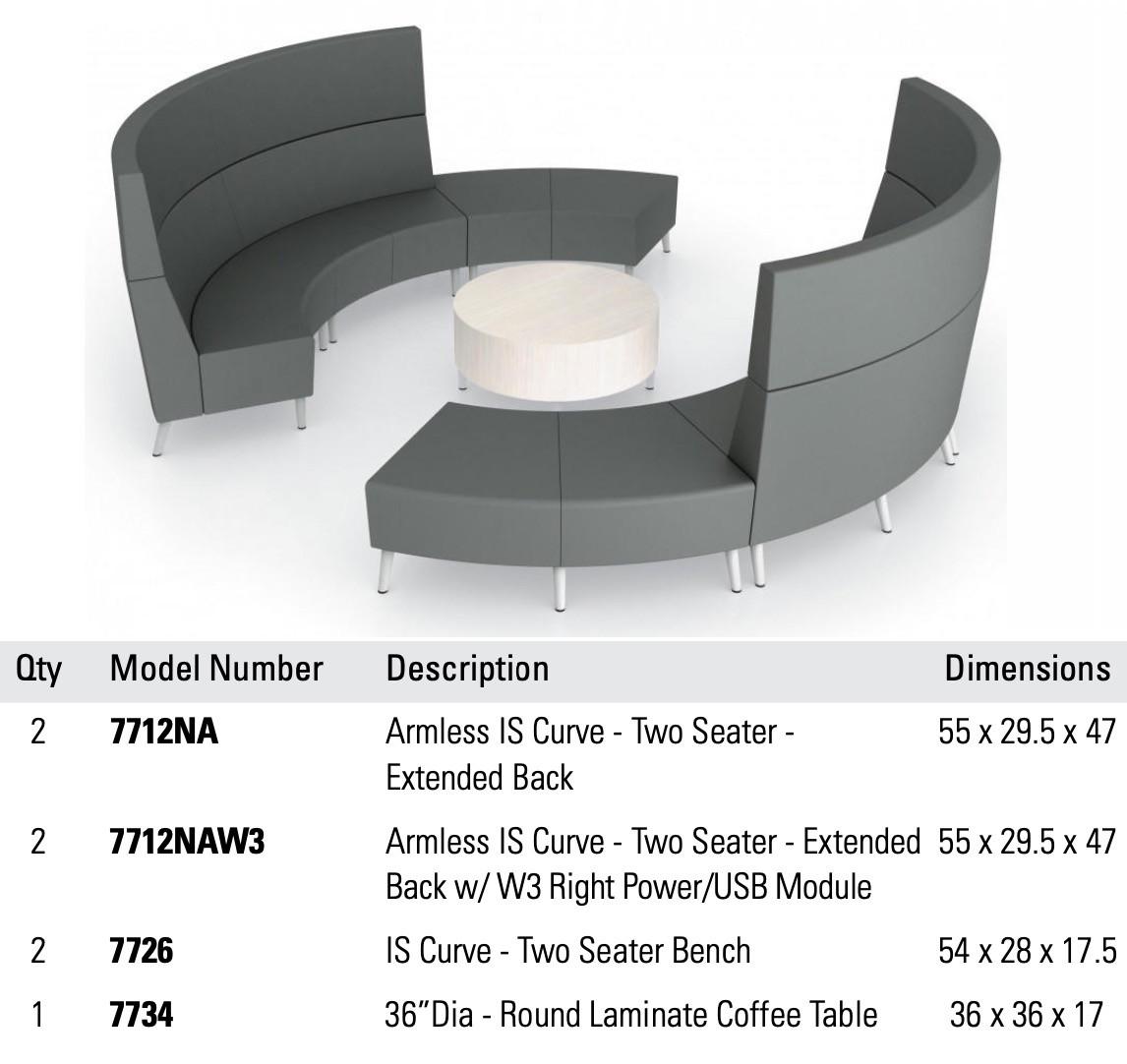 Global Total Office Global River Collection Modular Lobby Seating Configuration with Power 