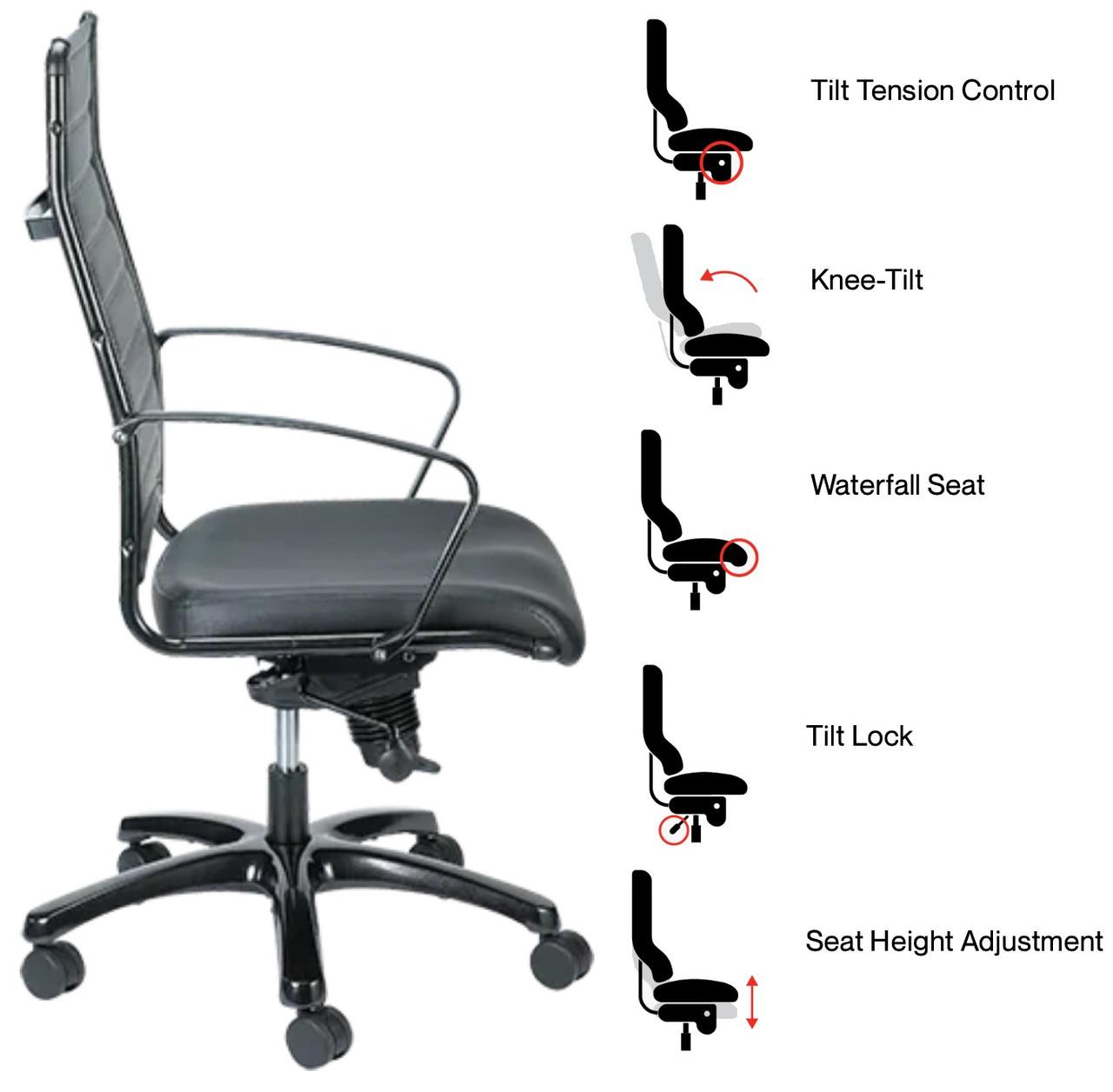 Eurotech Seating Europa High Back Office Chair with Metallic Frame