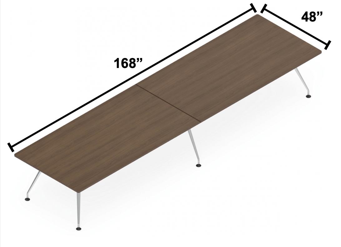 Global Total Office Global Kadin 14' Rectangular Boardroom Table 