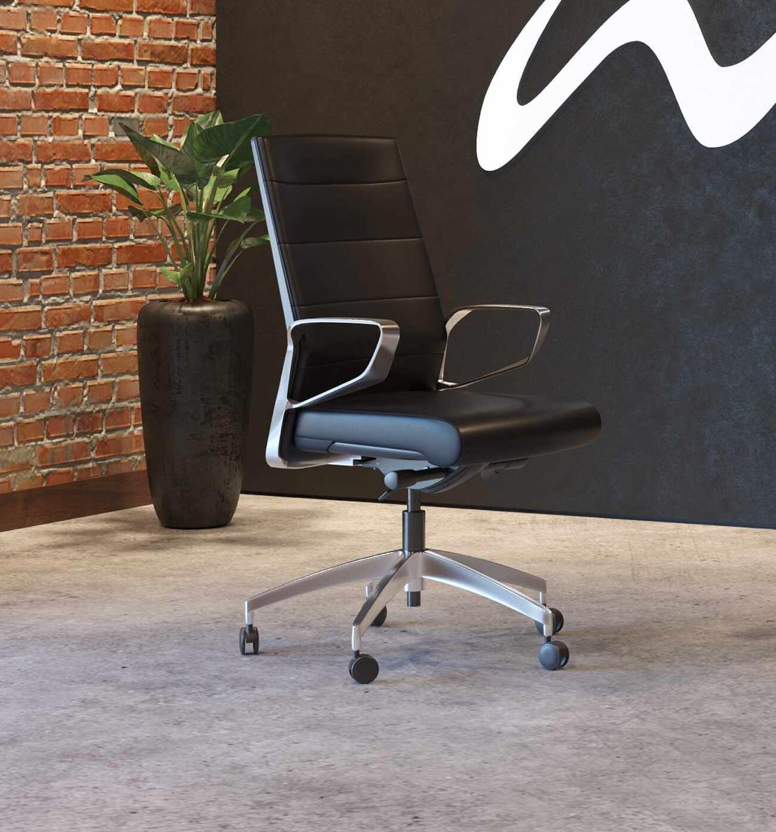 Wyatt Seating Wyatt Freeride Black Vinyl Executive Chair