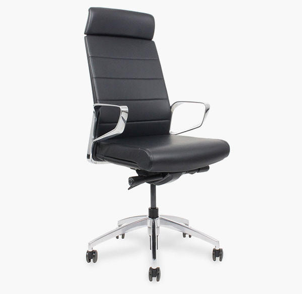 Wyatt Seating Wyatt Freeride High Back Black Vinyl Executive Chair 