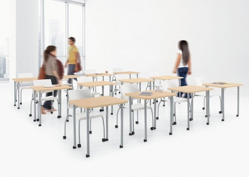 Global Total Office Global Zook 12 Piece Mobile Training and Classroom Table Configuration (Multiple Sizes) 