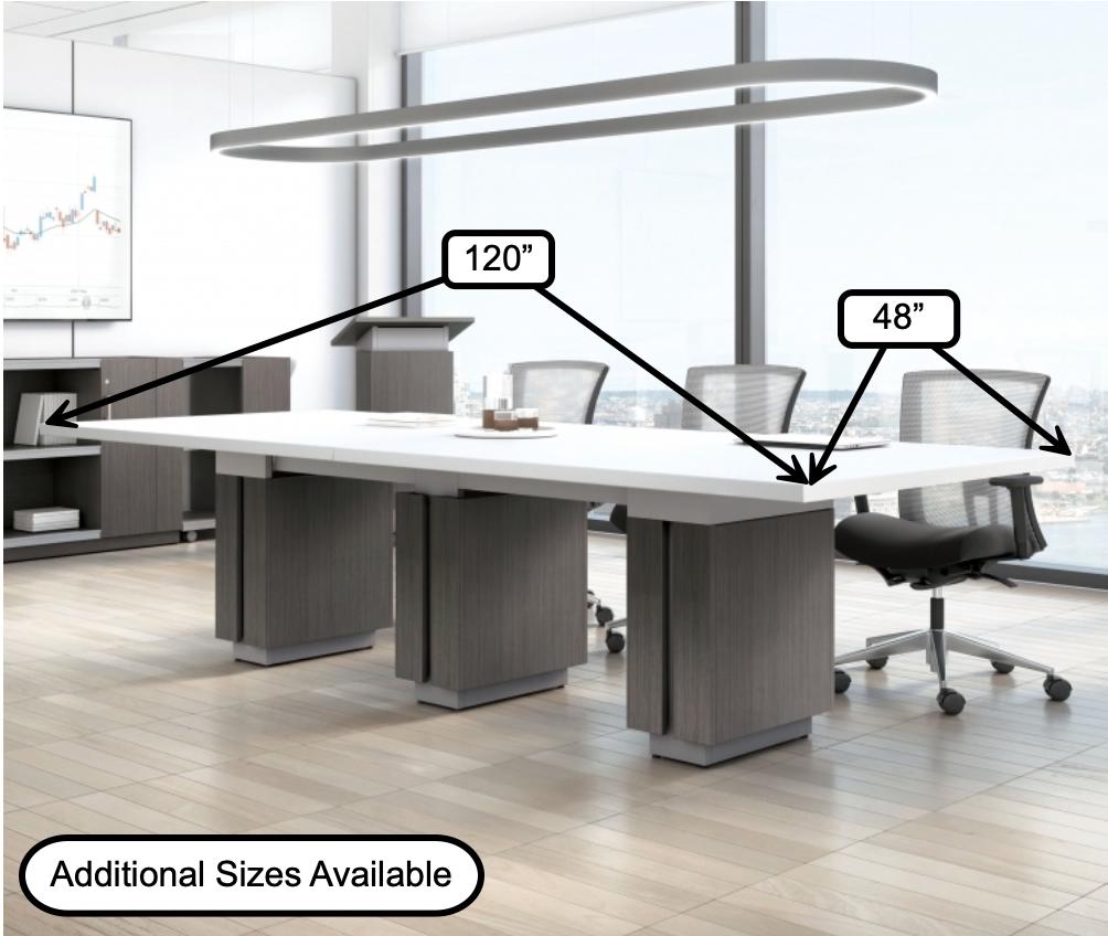 Global Zira 10' x 4' Two-Tone Rectangular Conference Table
