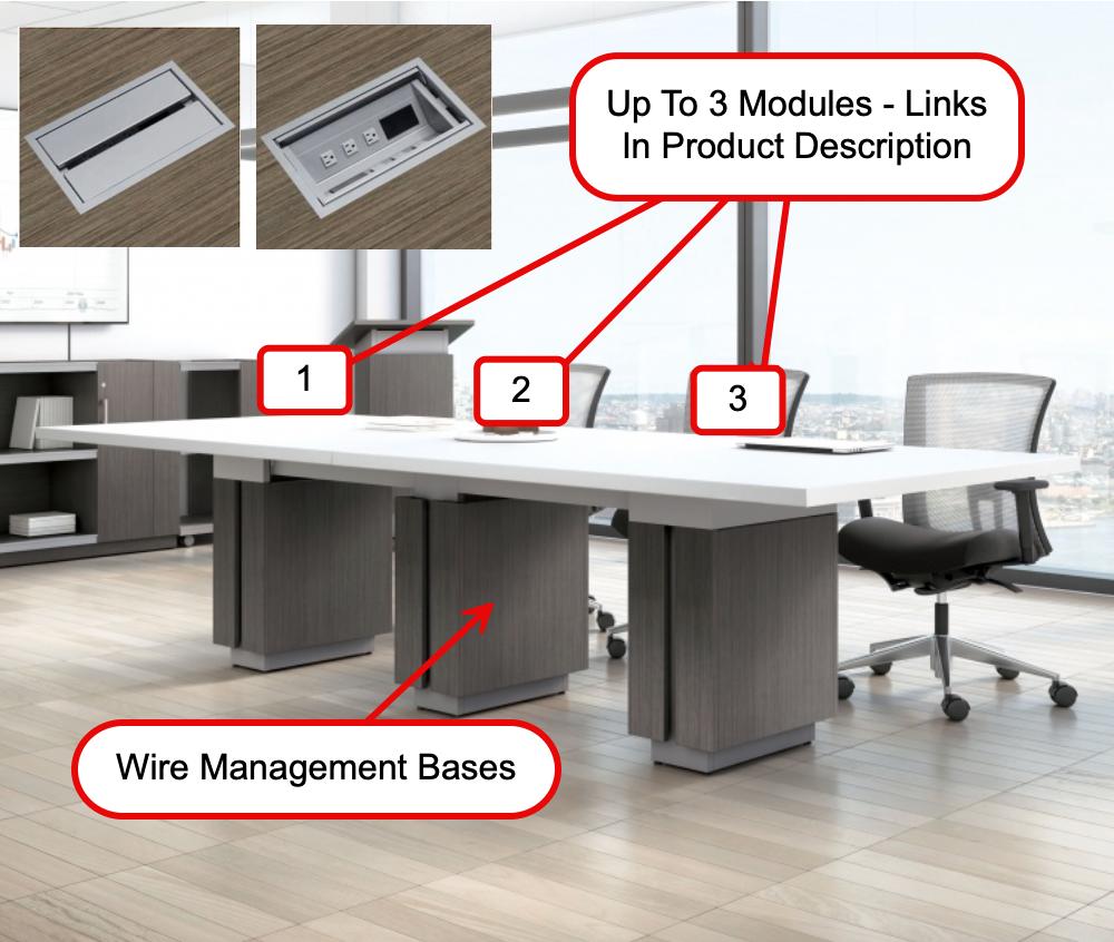 Global Zira 10' x 4' Two-Tone Rectangular Conference Table