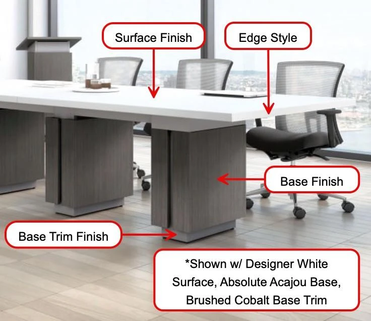 Global Total Office Global Zira 10' x 4' Two-Tone Rectangular Conference Table