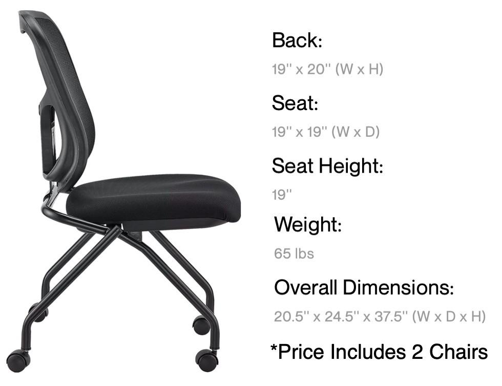 Eurotech Seating Flip Series Folding and Nesting Chair NT1000 (2 Pack!)