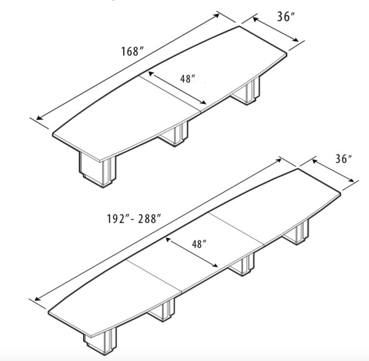 Global Total Office Global Zira Large Boat Shaped Boardroom Table (6 Sizes!)
