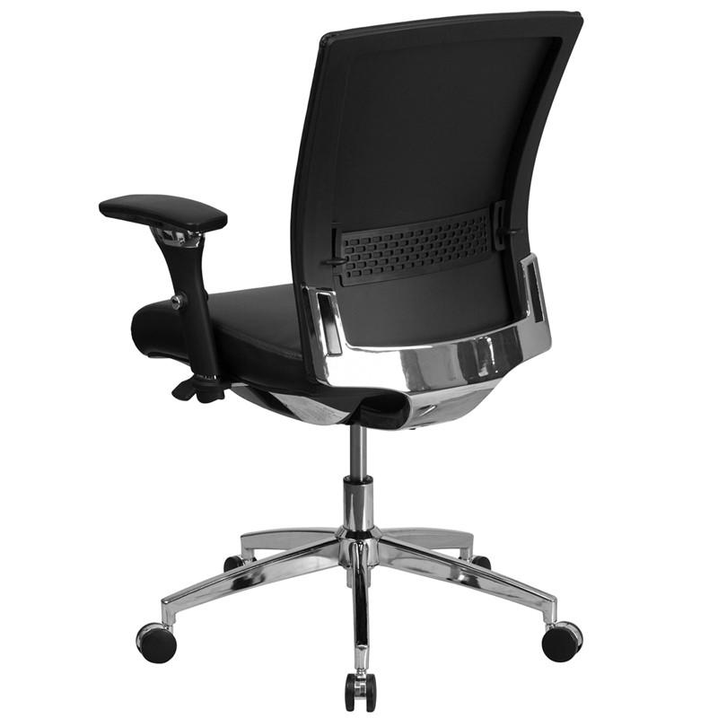  Flash Furniture  Intensive Use 300 lb. Rated Black Leather Multifunction Ergonomic Chair with Seat Slider 