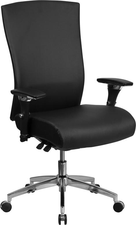  Flash Furniture Intensive Use 24 Hour Black Leather High Back Office Chair with Seat Slider 