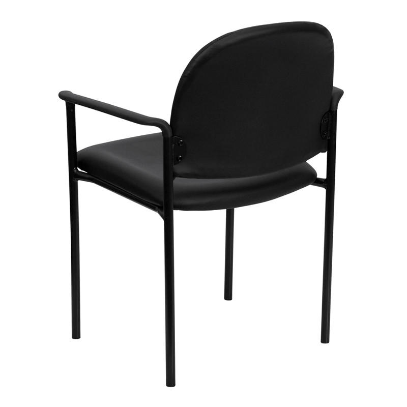  Flash Furniture Black Vinyl Stack Chair with Arms 