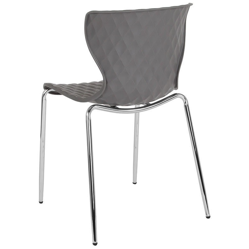  Flash Furniture Lowell Contemporary Gray Plastic Stack Chair 