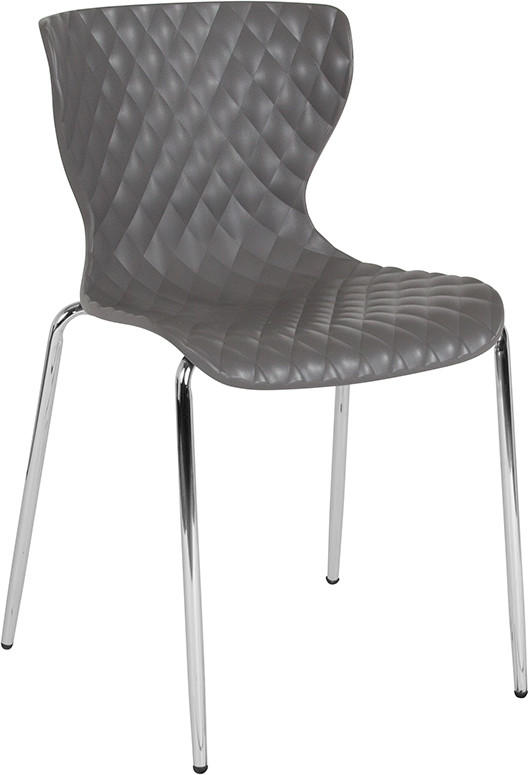  Flash Furniture Lowell Contemporary Gray Plastic Stack Chair 