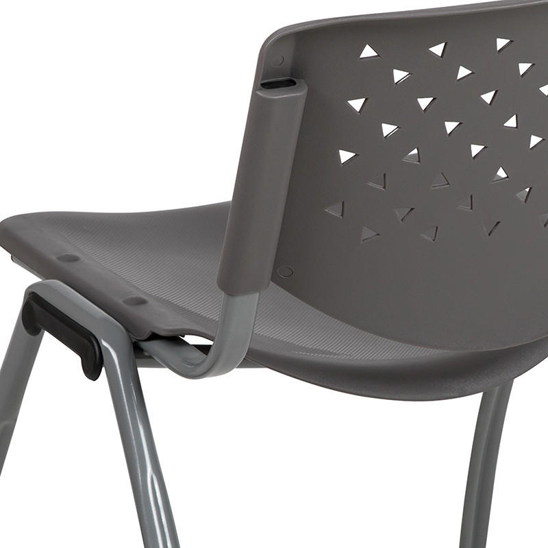  Flash Furniture Heavy Duty Gray Plastic Multi Purpose Stack Chair 