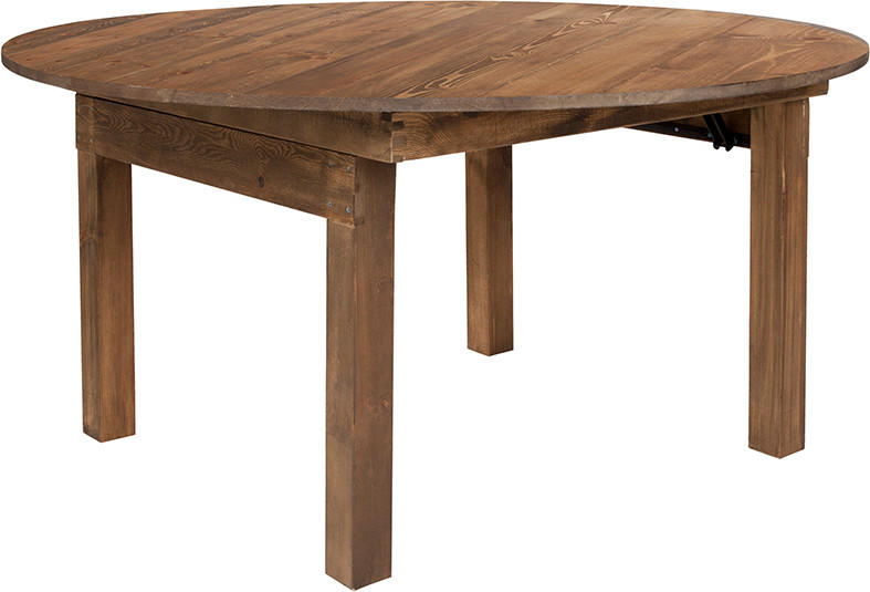  Flash Furniture Round Rustic Style Folding Farm Table 