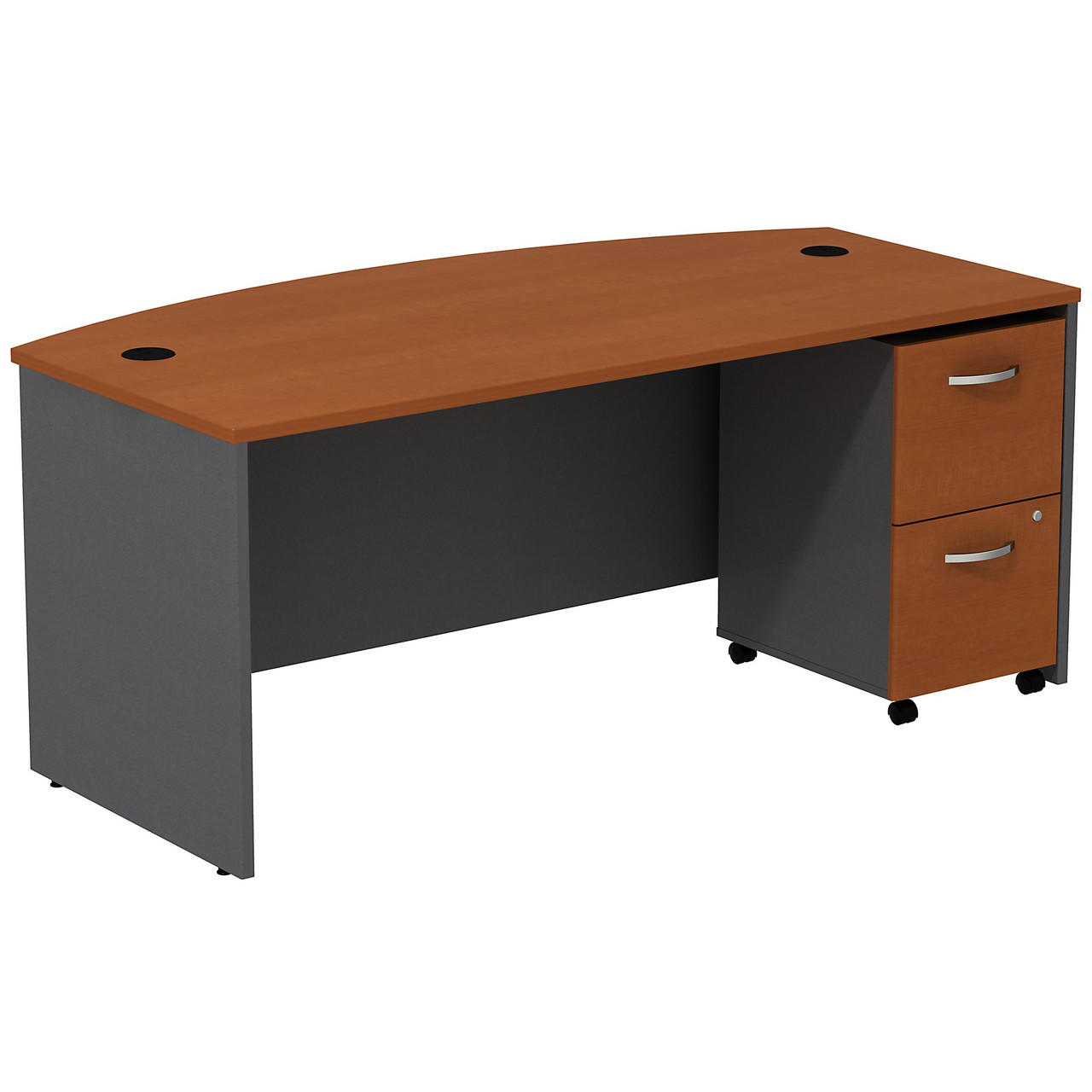  Bush Business Furniture Series C Bow Front Desk with 2 Drawer Mobile Pedestal 