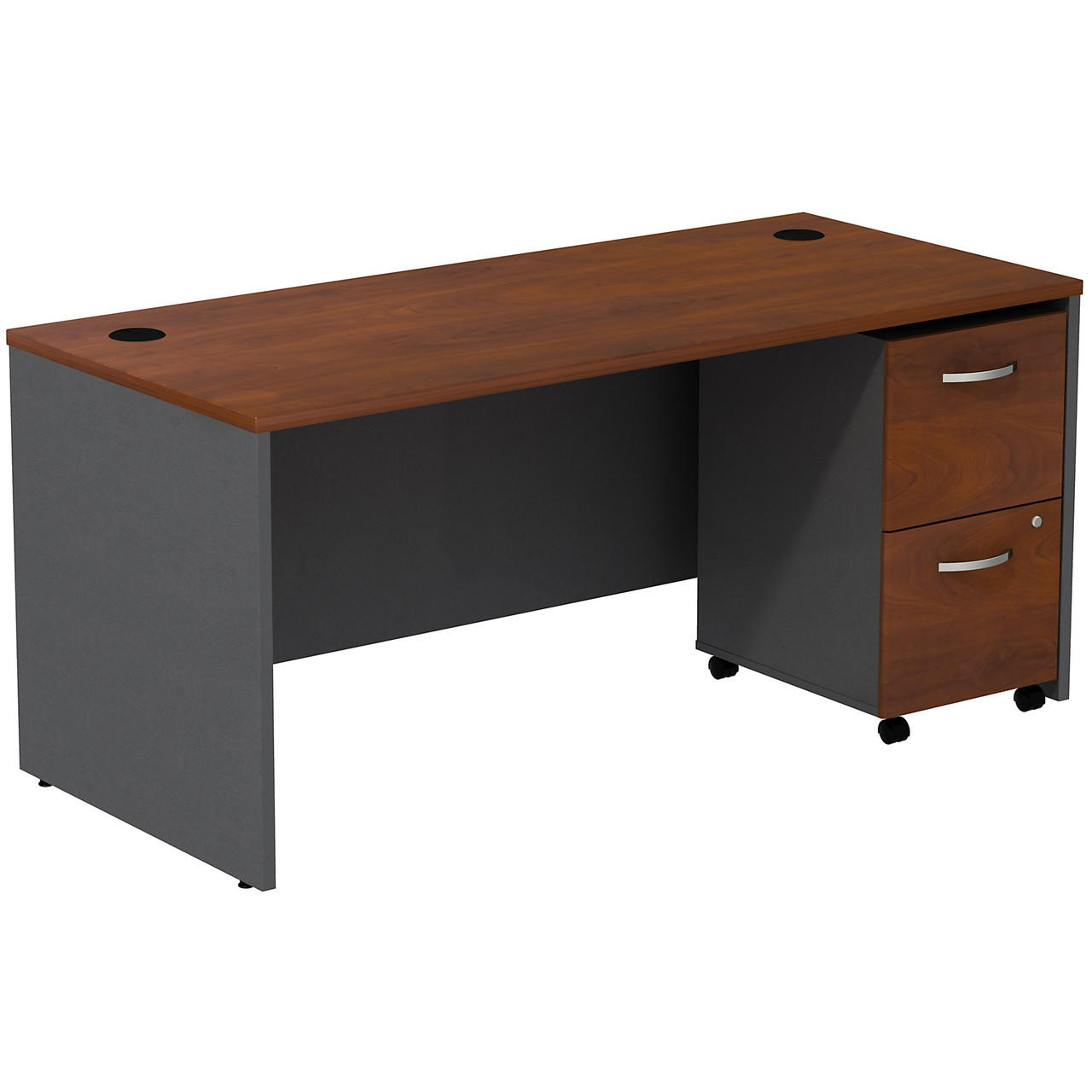  Bush Business Furniture Series C Desk with 2 Drawer Mobile Pedestal 