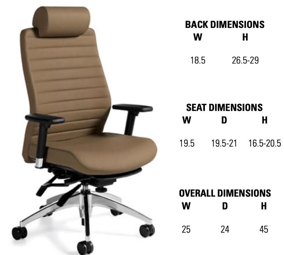 Global Total Office Global Aspen 2850LM-3 Leather Executive Chair