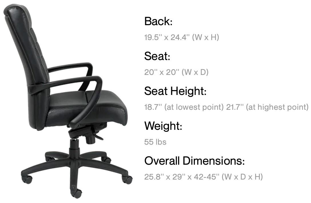 Eurotech Seating Manchester Leather Office Chair LE150 (2 Color Options Available!)