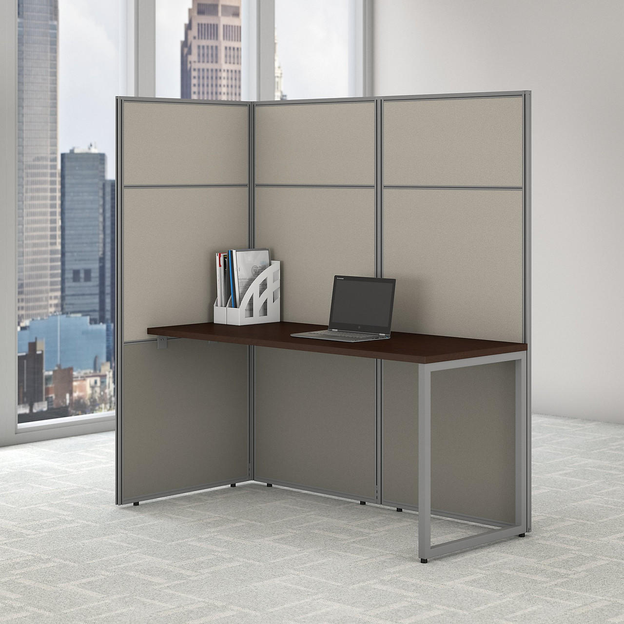  Bush Business Furniture Easy Office 60W Cubicle Desk Workstation with 66H Open Panels 