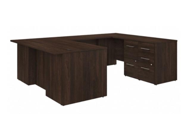  Bush Business Furniture Office 500 Contemporary U Shaped Executive Desk with Drawers 