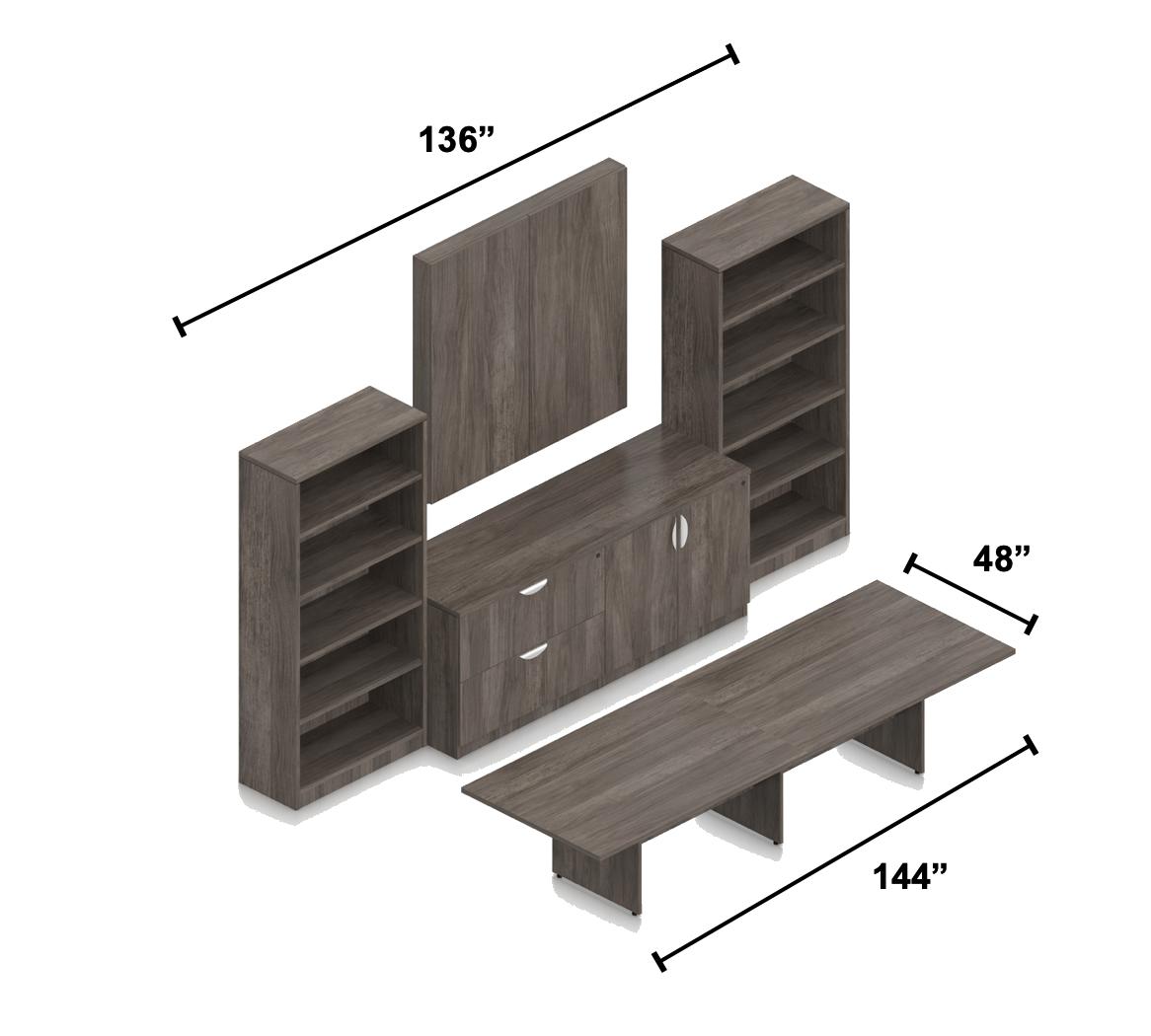 Offices To Go Superior Laminate Conference Furniture Set with 12' Rectangular Table