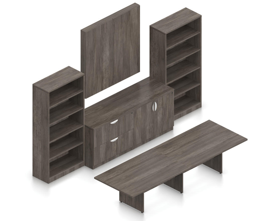Offices To Go Superior Laminate Conference Furniture Set with 12' Rectangular Table
