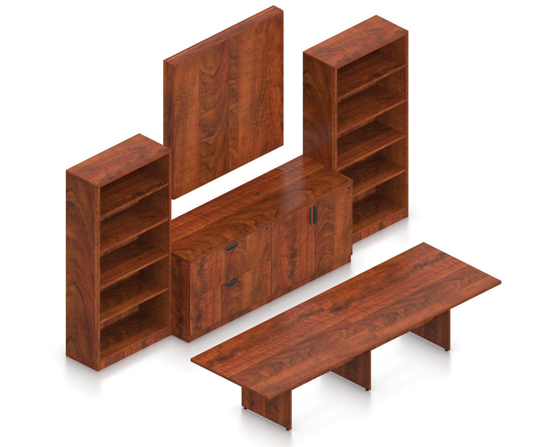 Offices To Go Superior Laminate Conference Furniture Set with 12' Rectangular Table