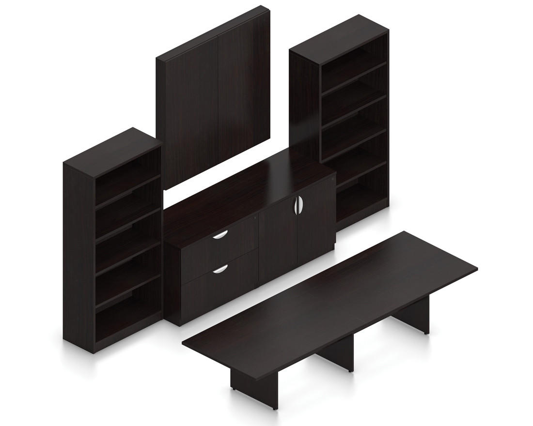 Offices To Go Superior Laminate Conference Furniture Set with 12' Rectangular Table