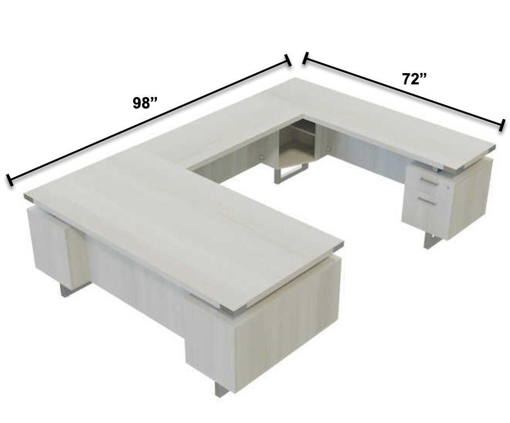 Safco Products Safco Mirella U Shaped Office Desk with Floating Top 