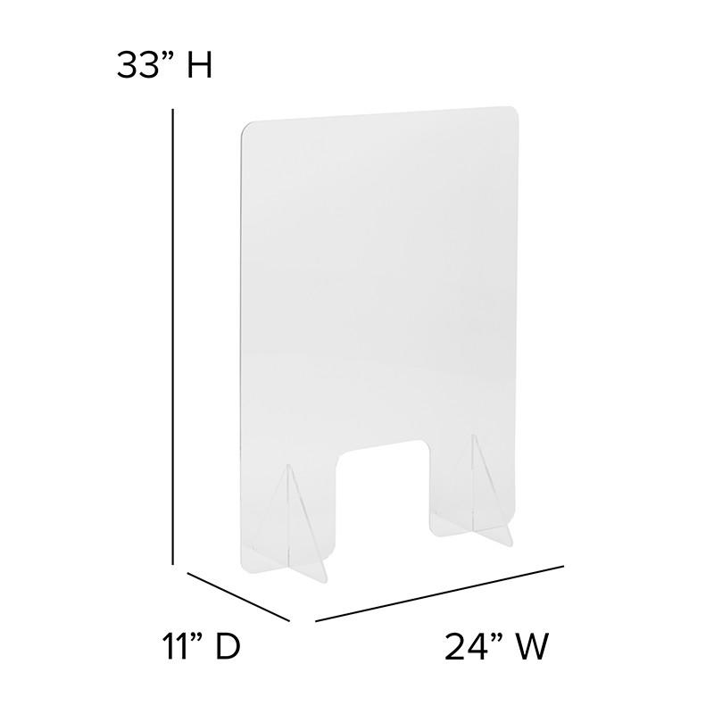  Flash Furniture 33"H x 24"L Acrylic Free-Standing Register Shield and Sneeze Guard 