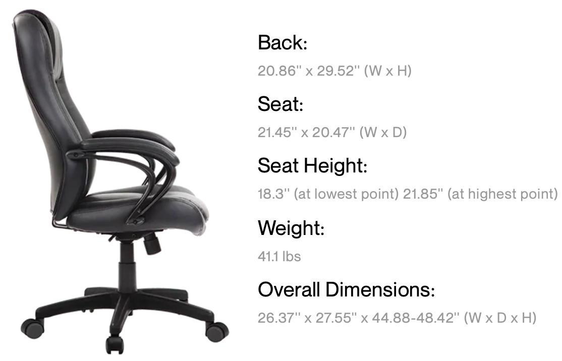 Eurotech Seating Pembroke High Back Leather Executive Chair LE521