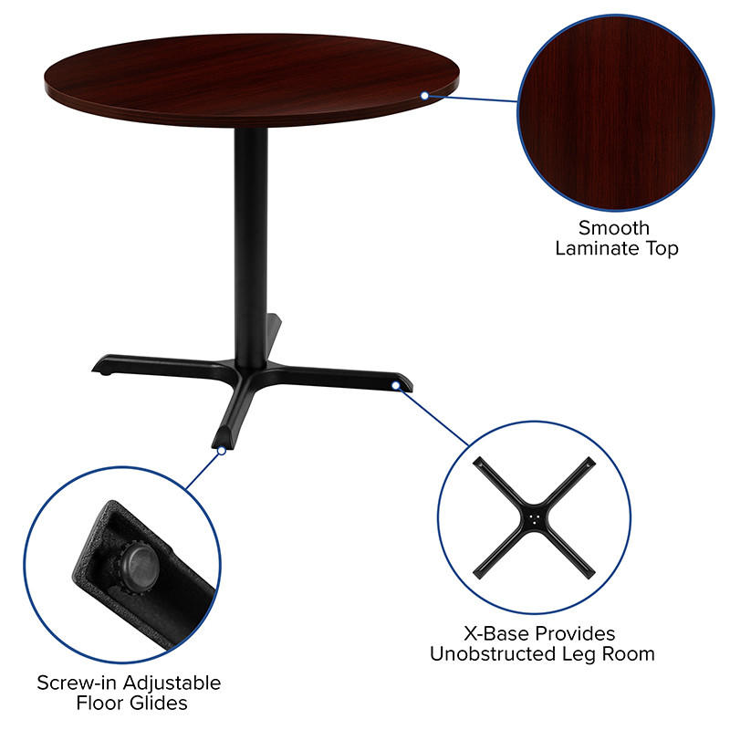  Flash Furniture 36" Round Multi-Purpose Conference Table in Mahogany 