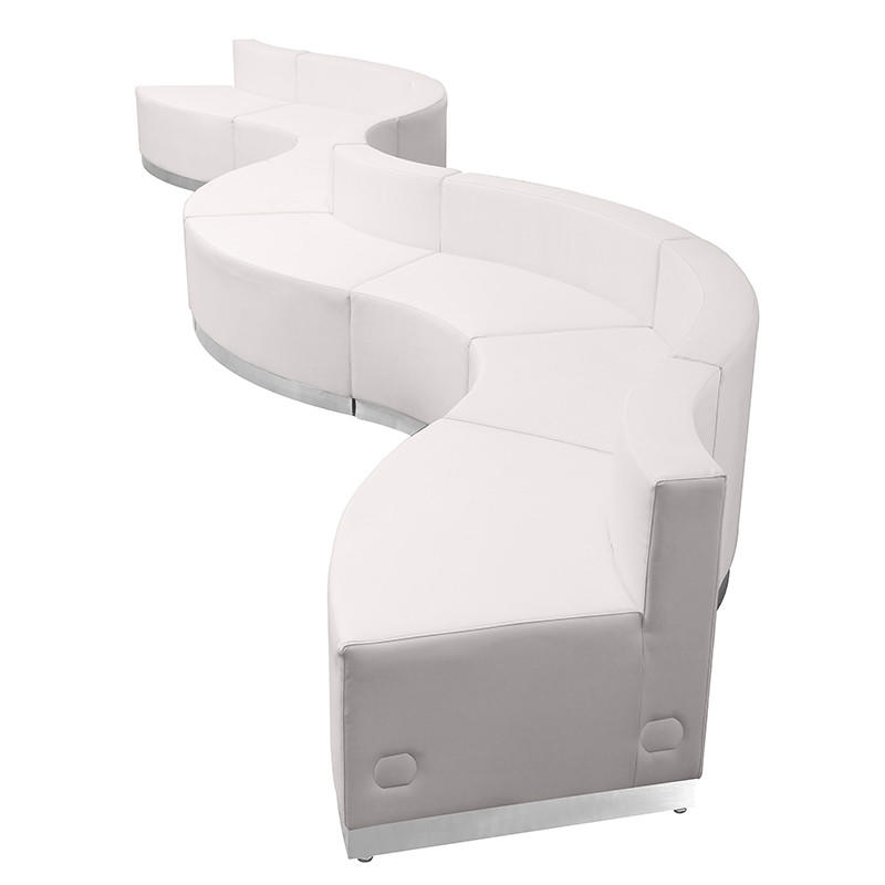  Flash Furniture Alon Series White LeatherSoft 8 Piece Modular Reception Seating Set 