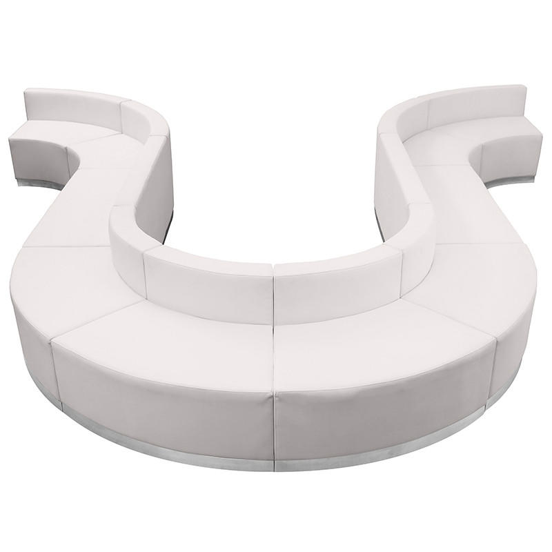  Flash Furniture Alon Series Contemporary White LeatherSoft Modular Reception Seating Layout 