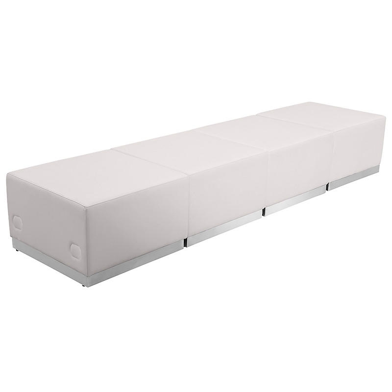  Flash Furniture Alon Series White 4 Piece Reception Bench 