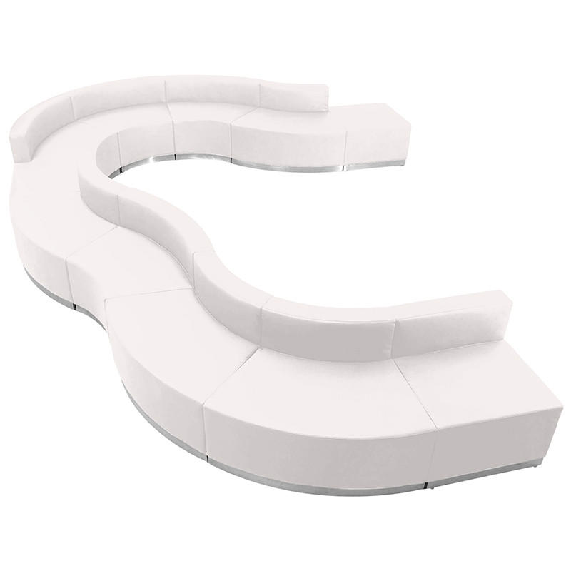  Flash Furniture Alon Series Modern White Reception Sectional 