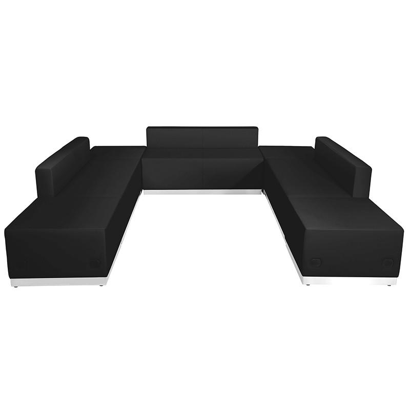  Flash Furniture Alon Series Modern Black U-Shaped Lounge Seating Set 