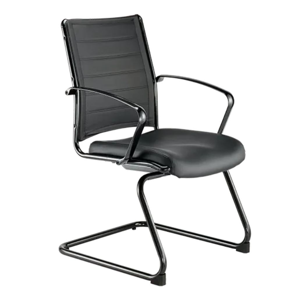 Eurotech Seating Titanium Finished Frame Black Europa Guest Chair LE333TNM