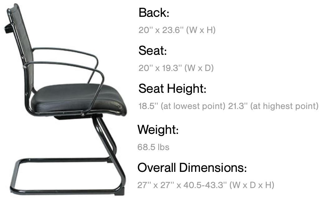 Eurotech Seating Titanium Finished Frame Black Europa Guest Chair LE333TNM