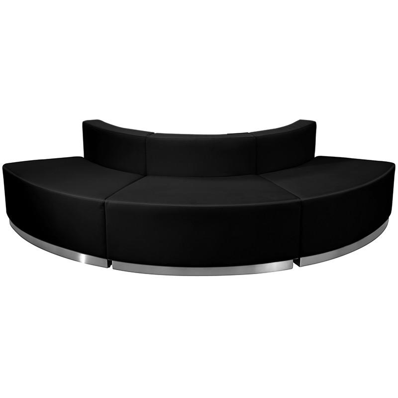  Flash Furniture Black LeatherSoft Alon Curved Lounge Sectional 