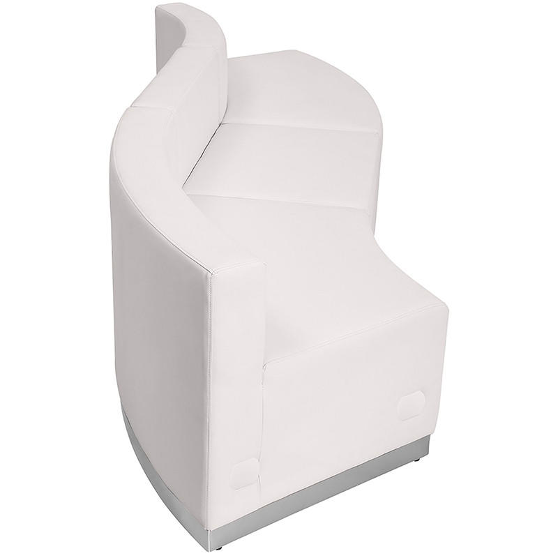  Flash Furniture White LeatherSoft Alon 3 Piece Contoured Sectional Set 