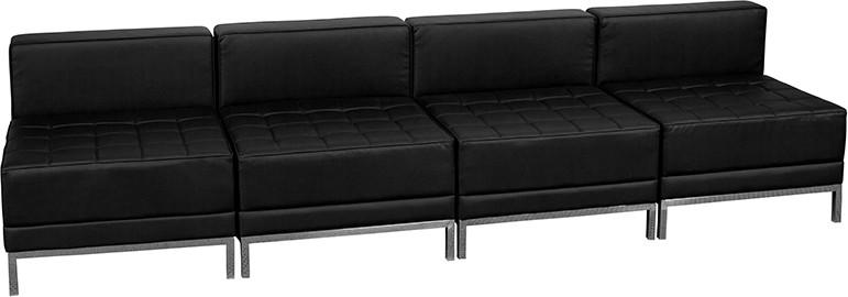  Flash Furniture Imagination 4 Piece Black LeatherSoft Lounge Seating Set 