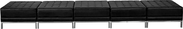  Flash Furniture Imagination Series 5 Piece Black LeatherSoft Tufted Ottoman Bench 