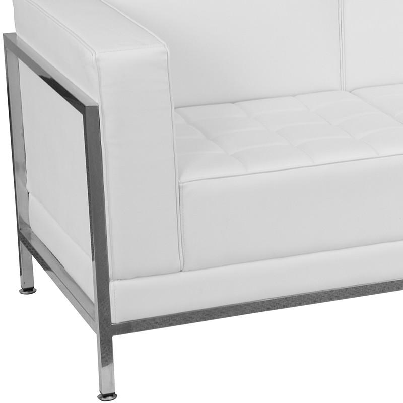  Flash Furniture Imagination Series Tufted White Contemporary Reception Seating Set 